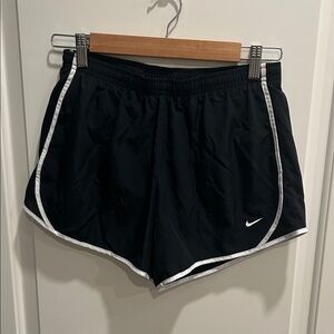 Nike Black Girls Athletic Shorts with White Piping